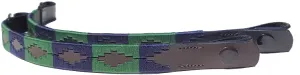 Gaucho Horse Leather Browband with Green and Navy