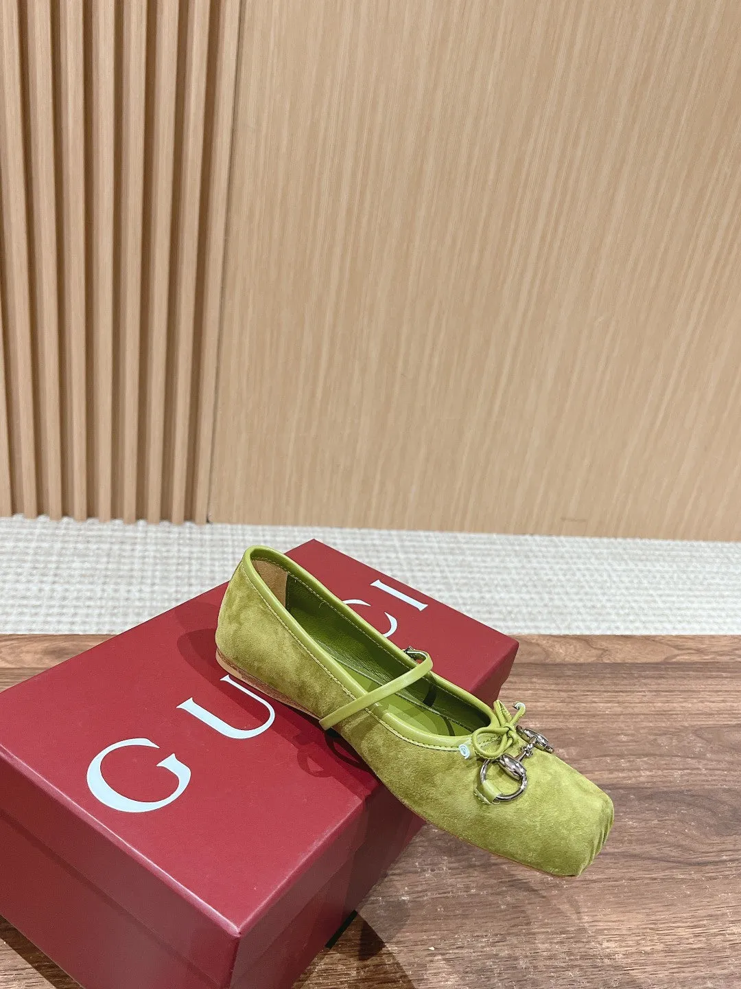 GC Suede fabric Early Spring Resort Series Horsebit Ballet Flats