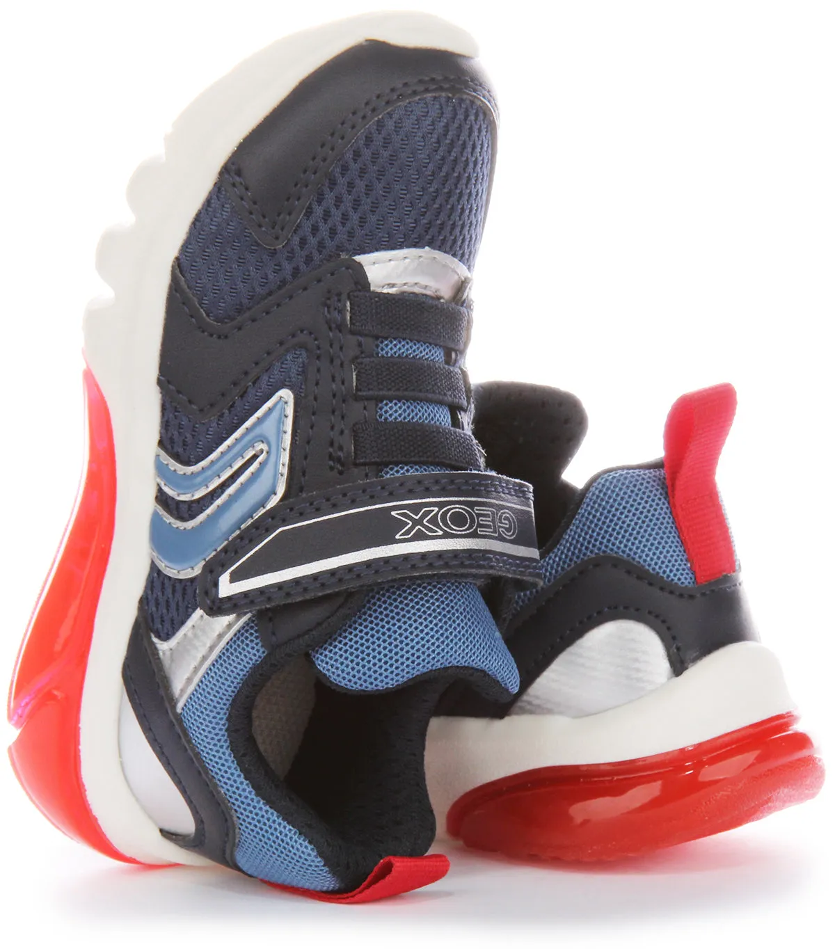 Geox J Ciberdrone C In Navy Red For Infants