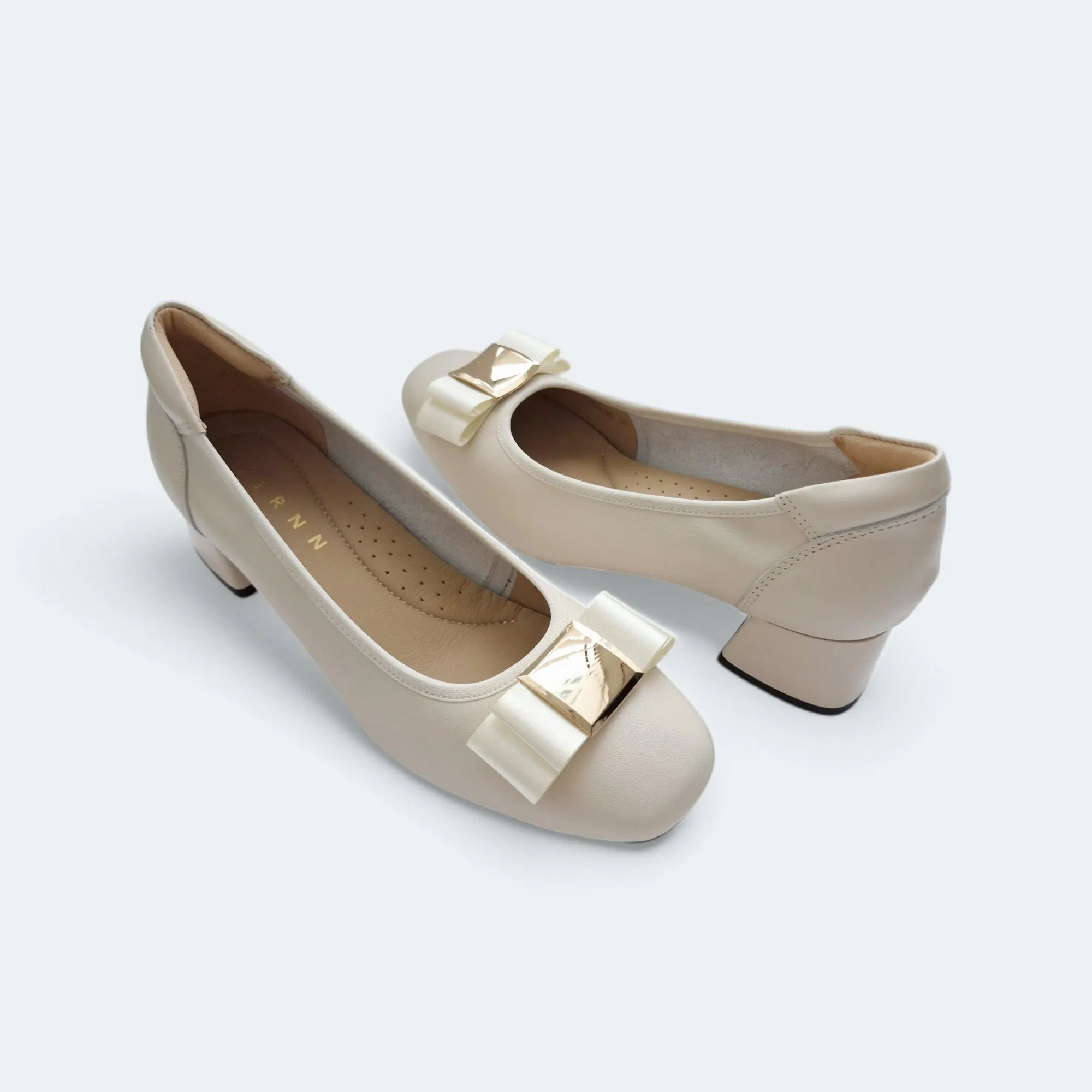 Gloria Lambskin Leather Low Heels
