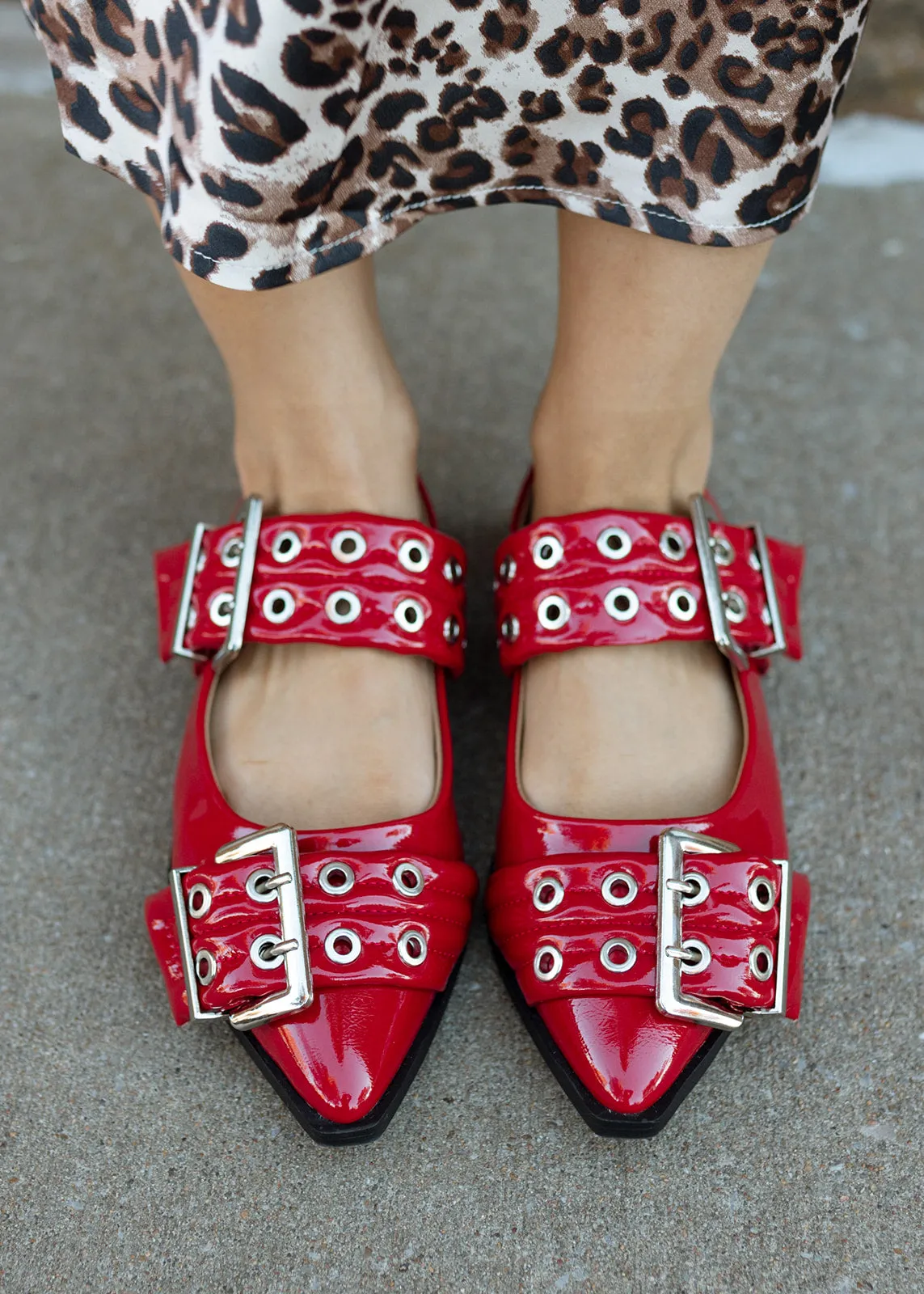Grillo Slingback Flats - Red