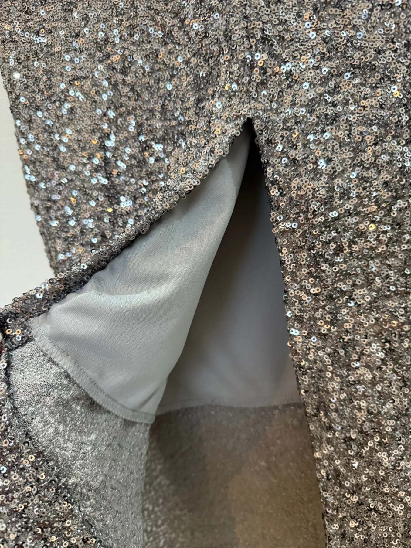 Gunmetal Luxe Sequin Pencil Skirt