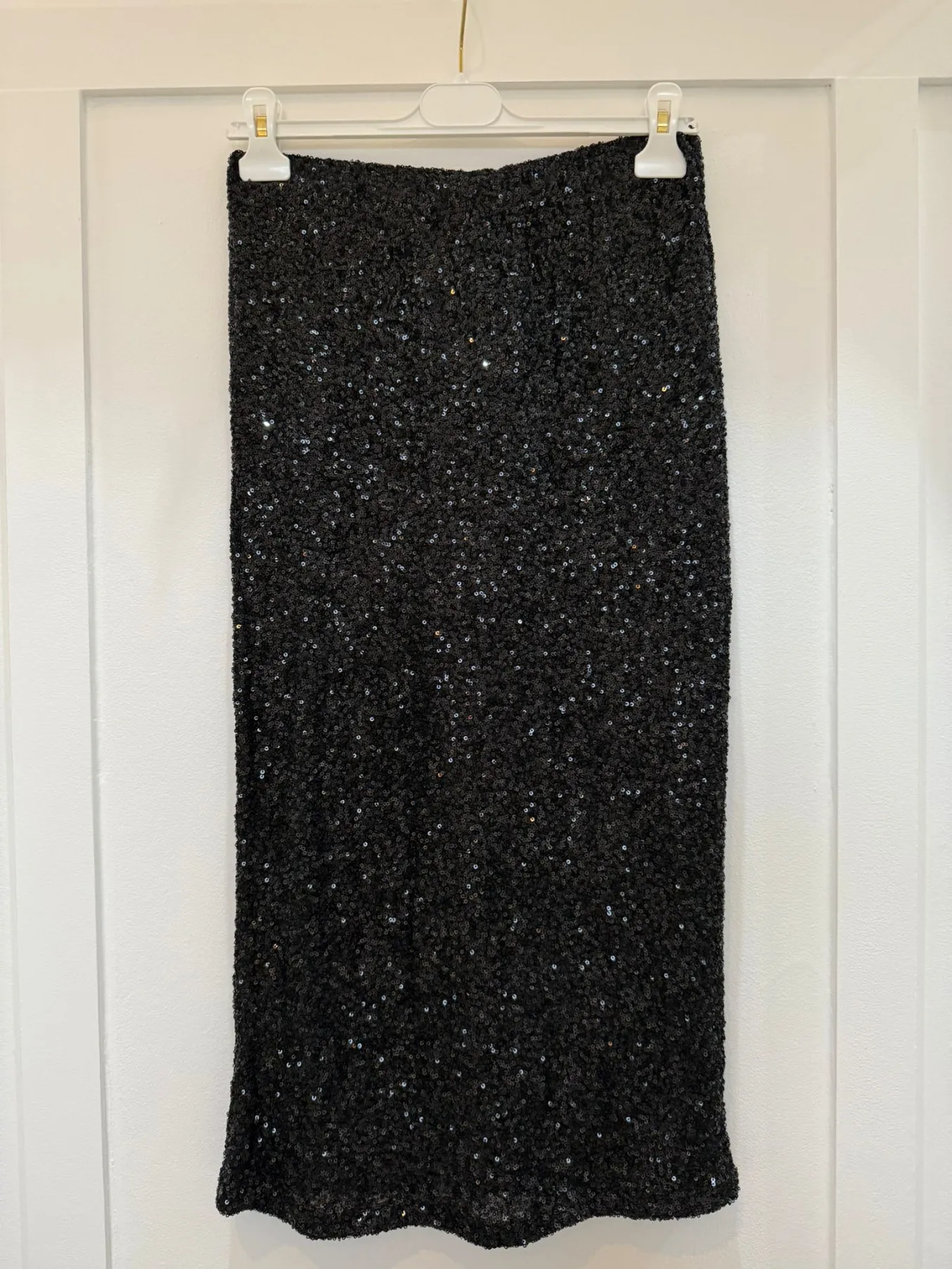 Gunmetal Luxe Sequin Pencil Skirt