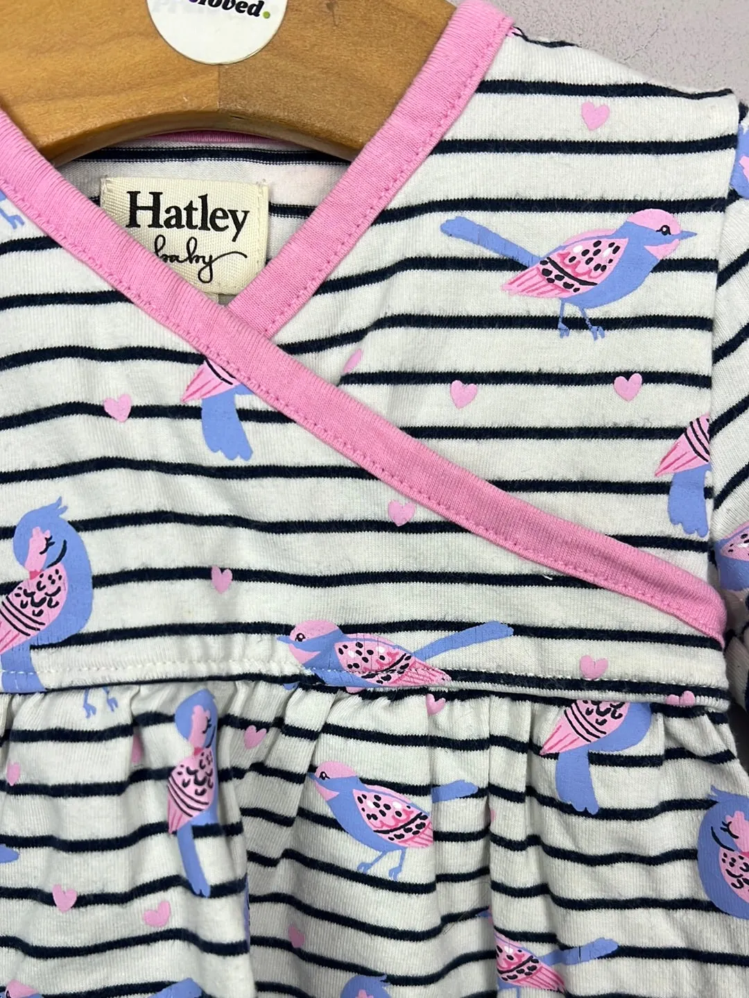 Hatley stripe bird print dress 6-9m