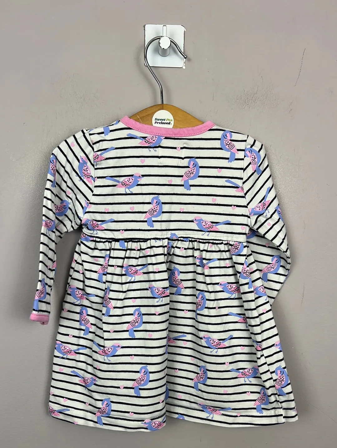 Hatley stripe bird print dress 6-9m