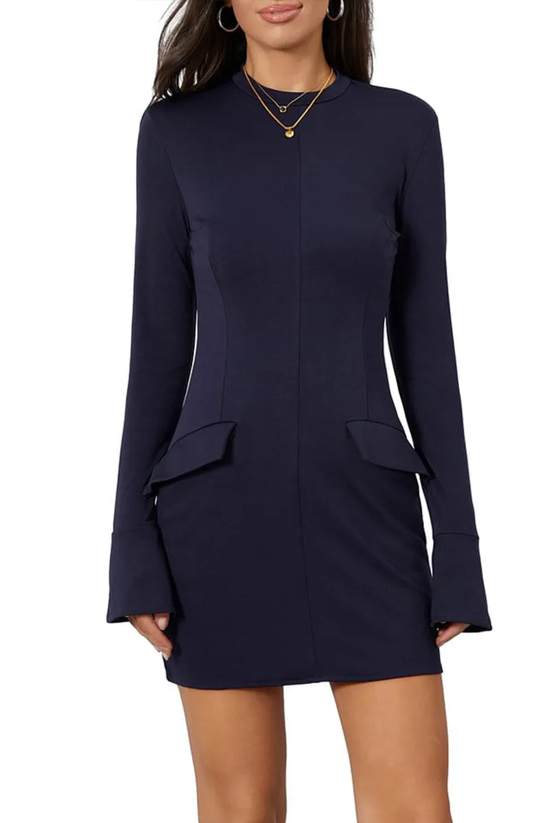 HBR1337 Sleek Sophistication Mini Dress