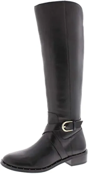 INC International Concepts Womens Fadoral Leather Round Toe, Black, Size 7.5