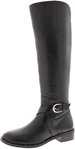 INC International Concepts Womens Fadoral Leather Round Toe, Black, Size 7.5
