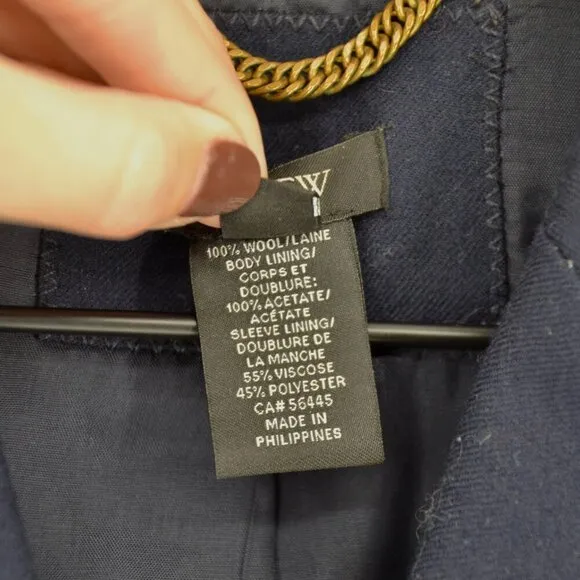 J. Crew Schoolboy Blazer Wool Double Breasted ASO Kate Middleton Navy Blue 2