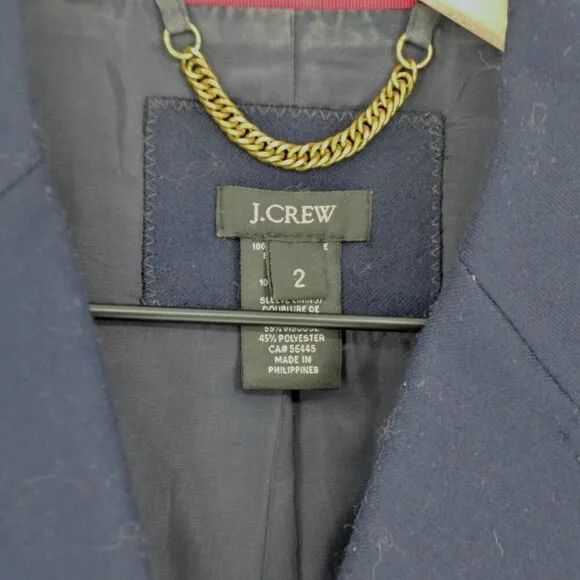 J. Crew Schoolboy Blazer Wool Double Breasted ASO Kate Middleton Navy Blue 2