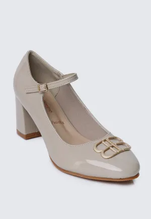 Jane WideFit Comfy Pumps In Almond