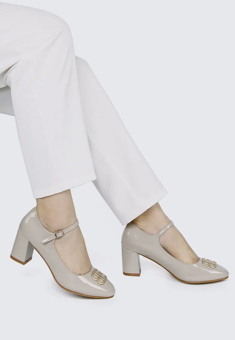 Jane WideFit Comfy Pumps In Almond