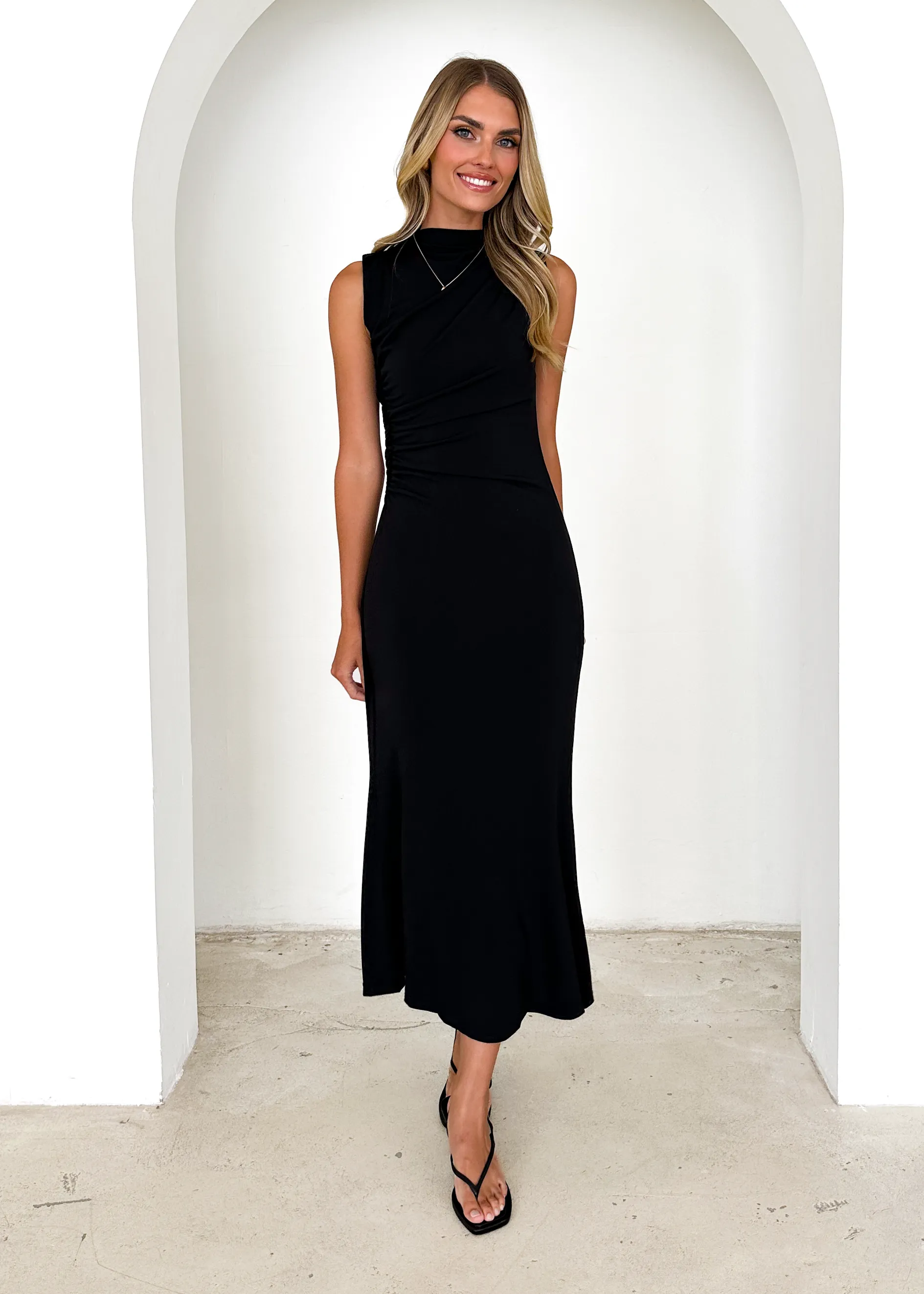 Jerona Midi Dress - Black
