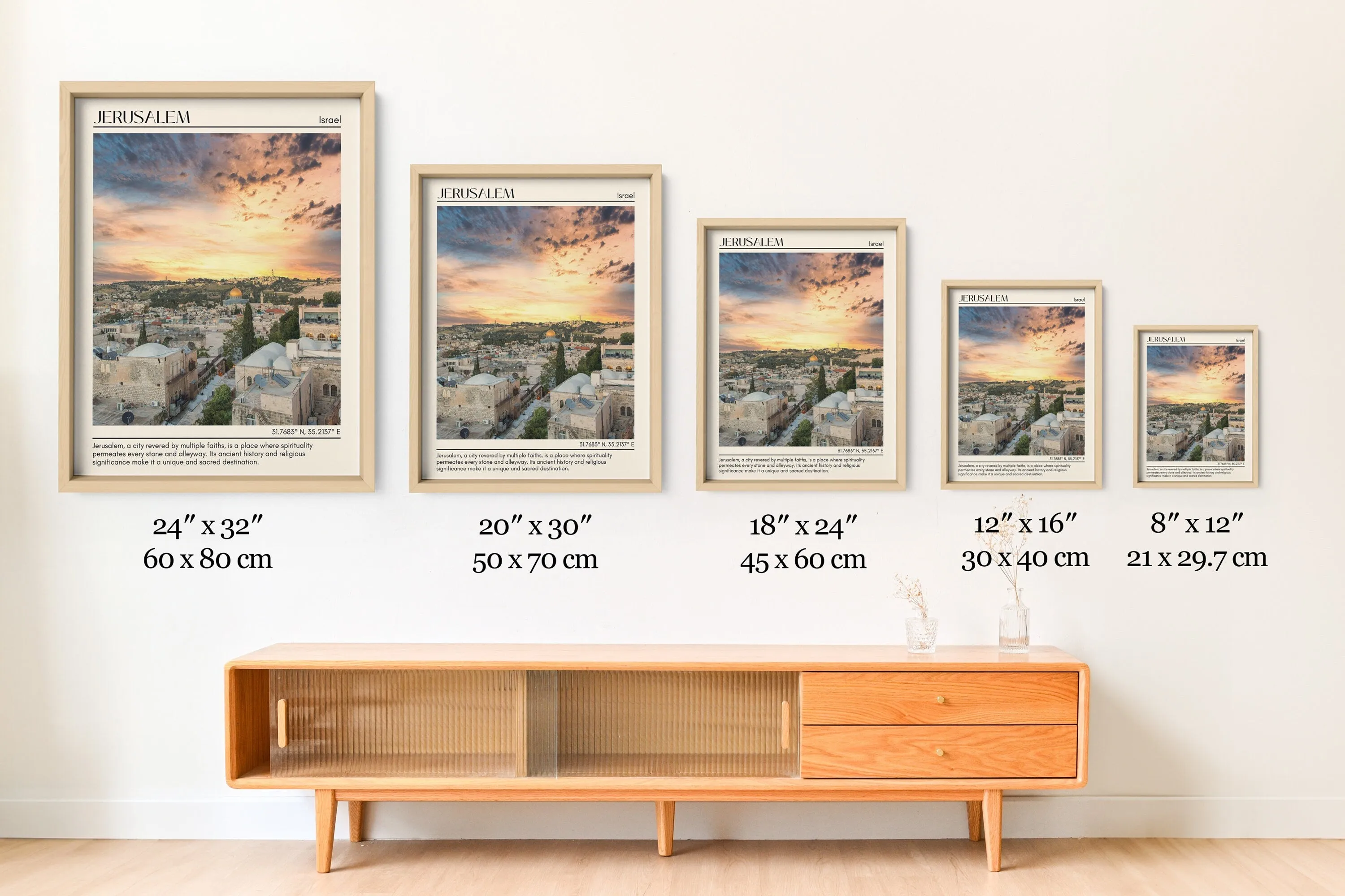Jerusalem Minimal Wall Art, Israel