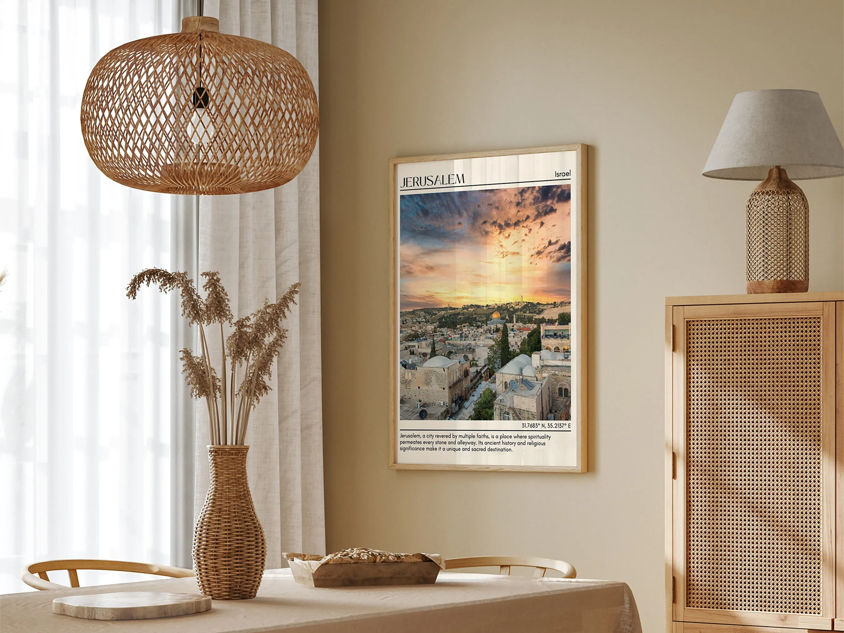 Jerusalem Minimal Wall Art, Israel