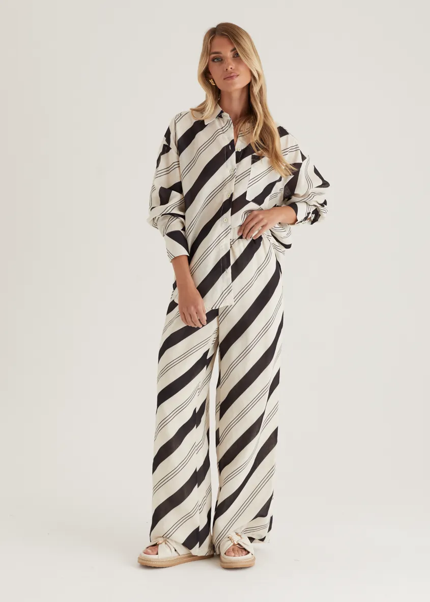 Jessa Pants - Black Stripe