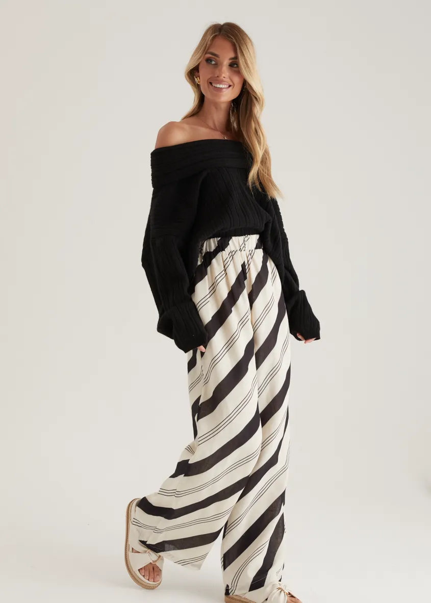 Jessa Pants - Black Stripe