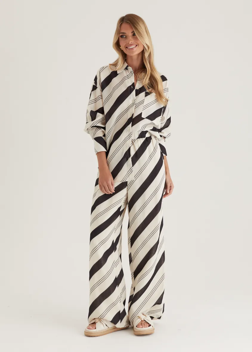 Jessa Pants - Black Stripe