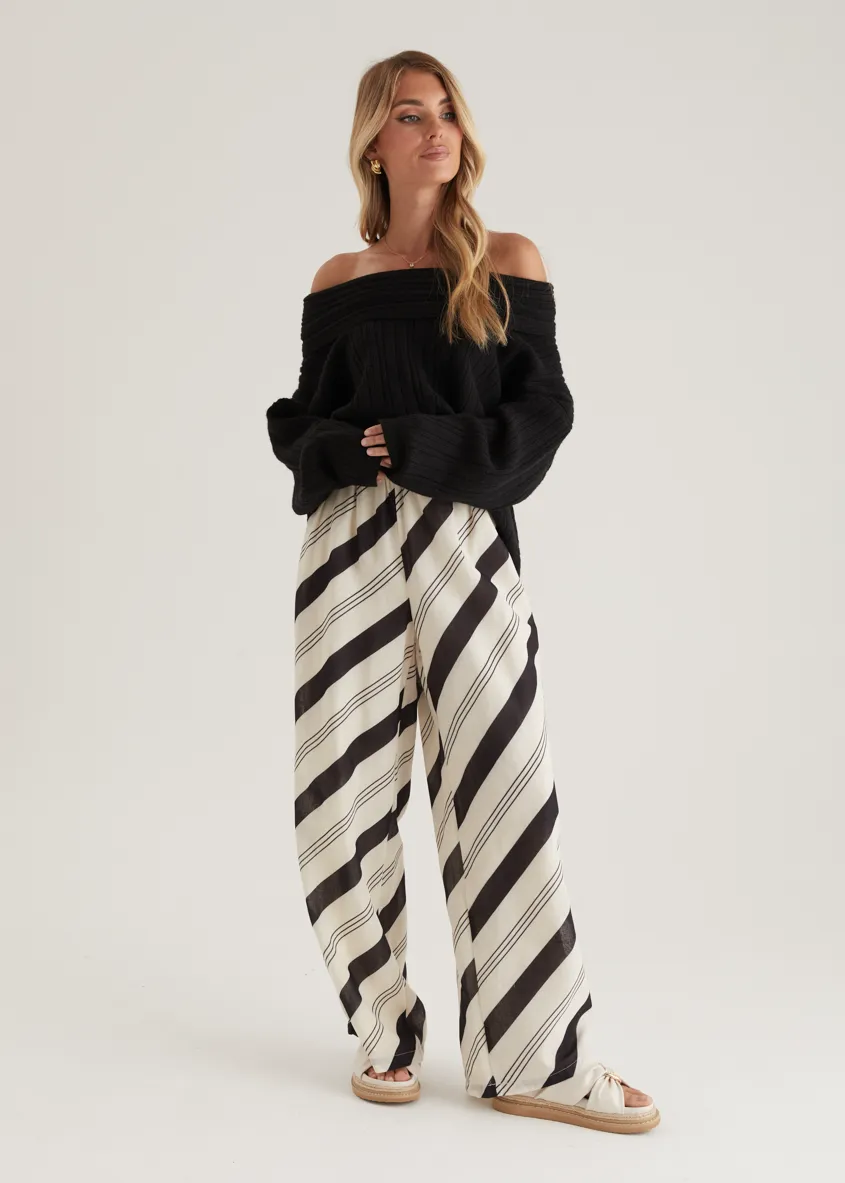 Jessa Pants - Black Stripe