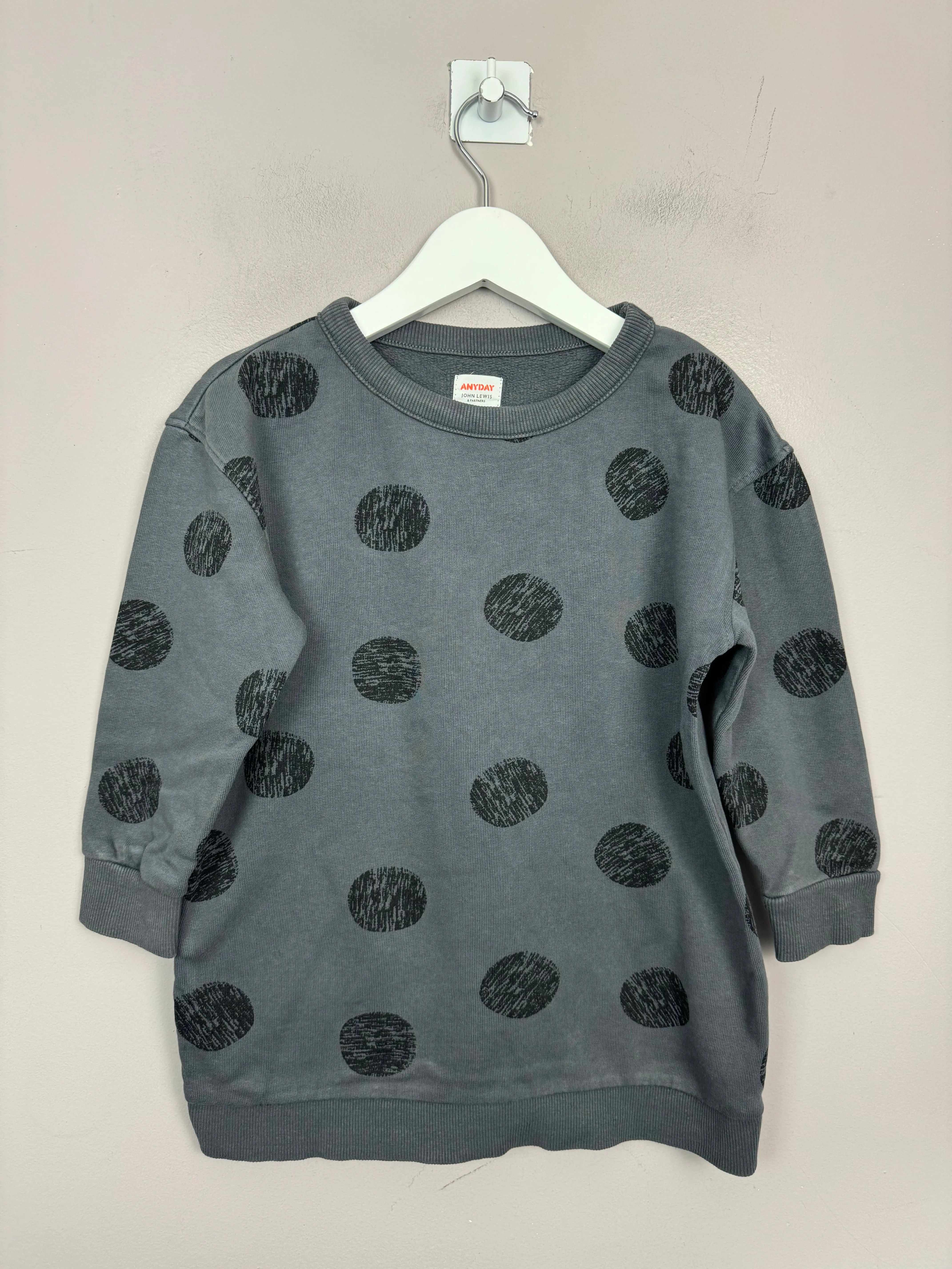 John Lewis Charcoal Sweatshirt Dress 4y