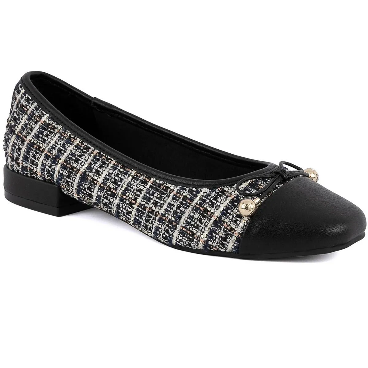 Jones New York Womens Marios Bow Knit Ballet Flats