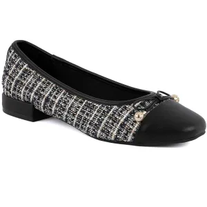 Jones New York Womens Marios Bow Knit Ballet Flats