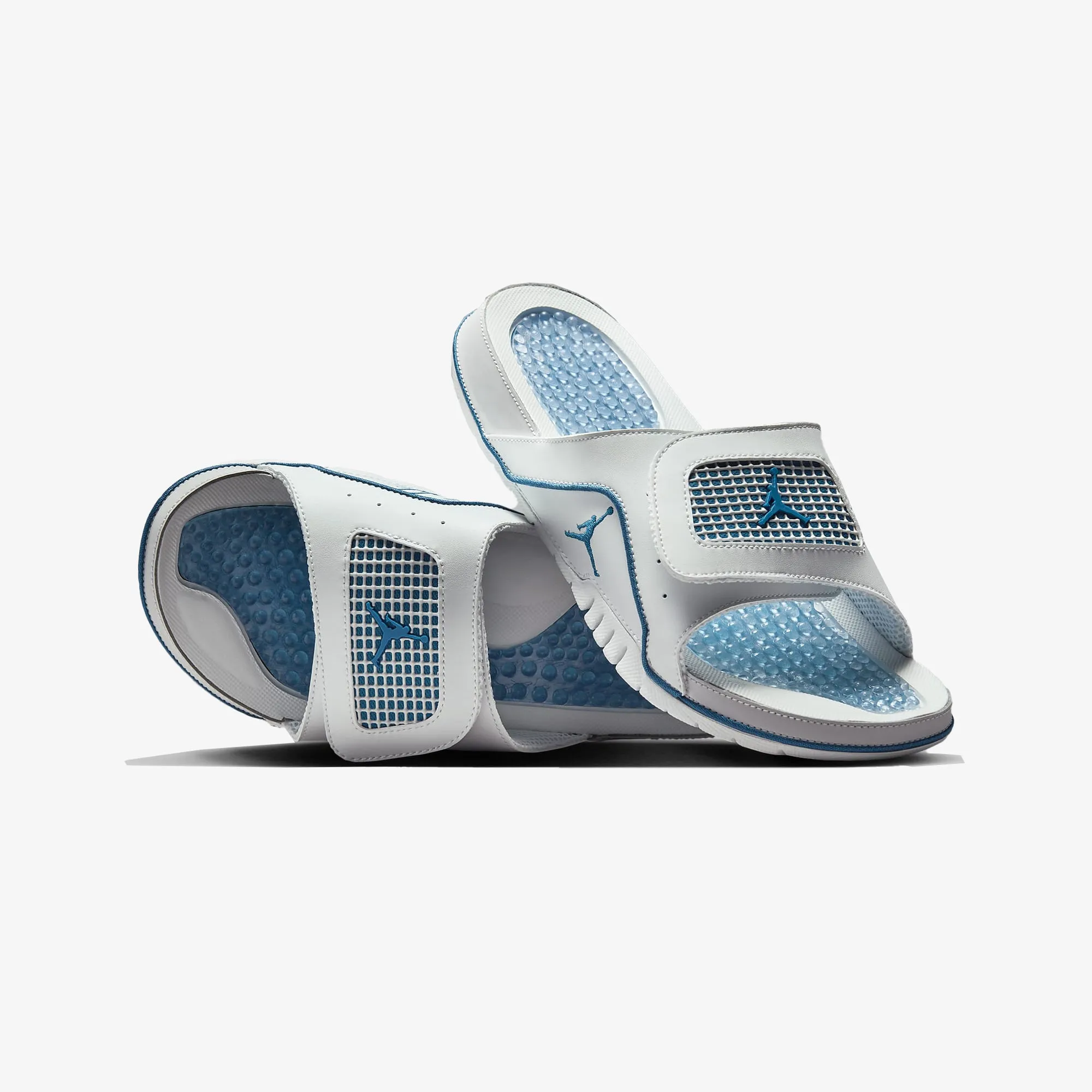 Jordan | HYDRO 4 RETRO  { OFF WHITE/INDUSTRIAL BLUE-NEUTRAL GREY