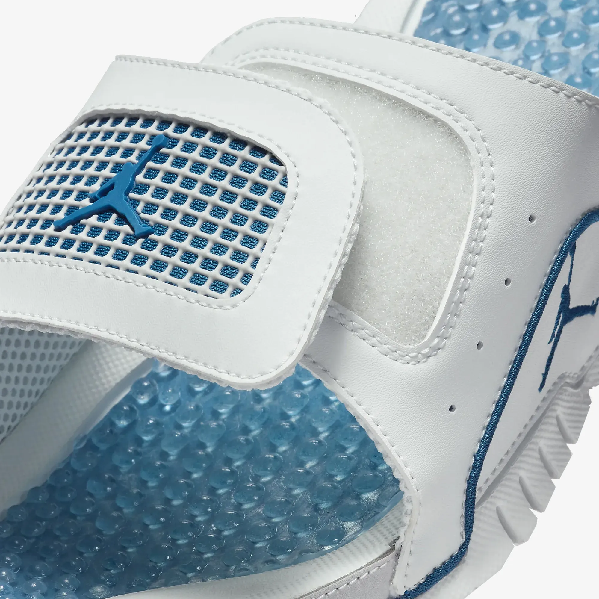 Jordan | HYDRO 4 RETRO  { OFF WHITE/INDUSTRIAL BLUE-NEUTRAL GREY
