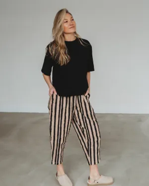 Kate Multicolour Painted Stripe Print Barrel Leg Trousers