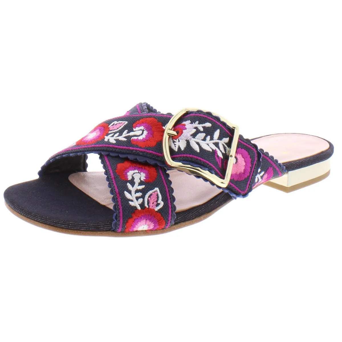 Kate Spade Womens Faris Embroidered Slide Flats