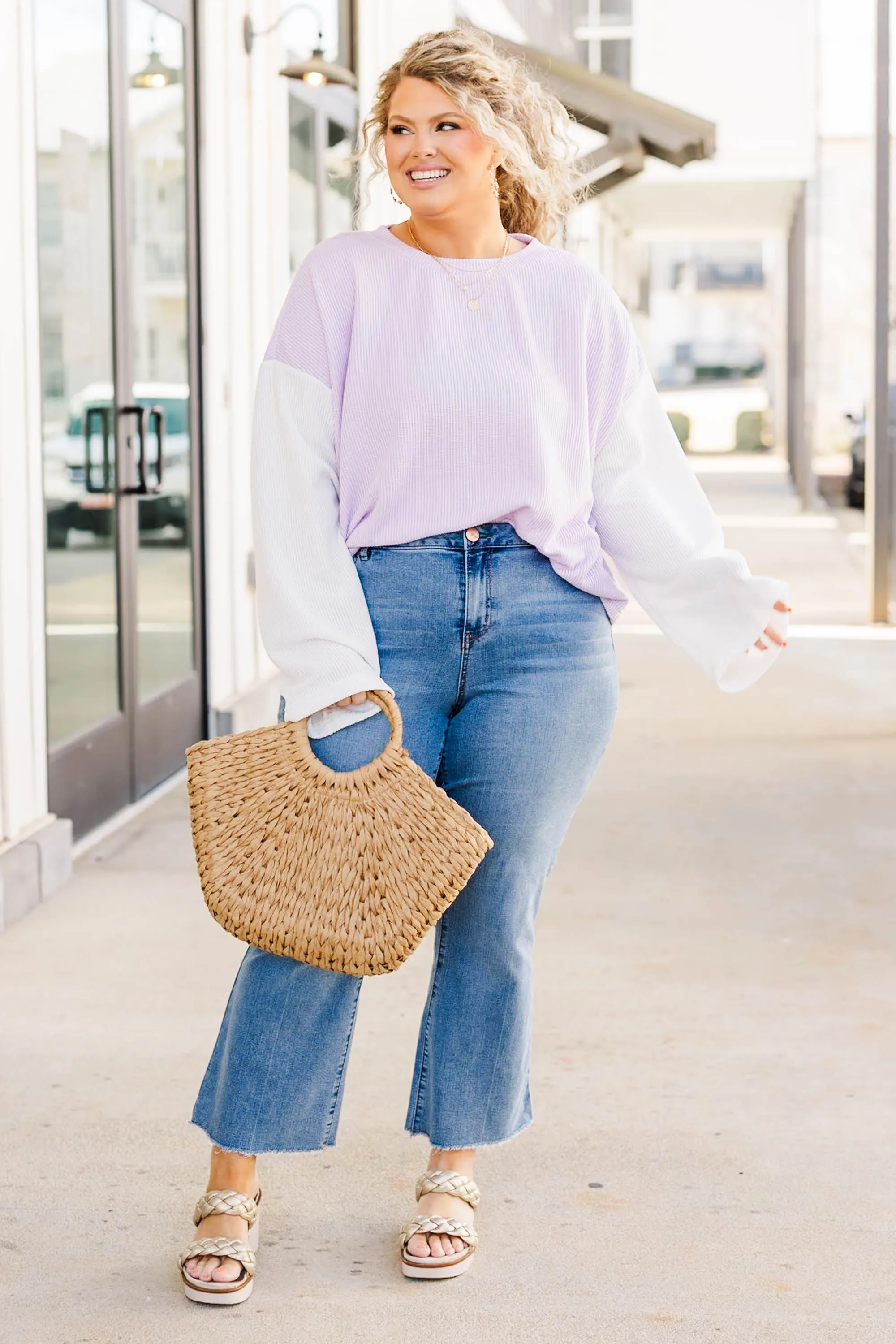 Keep Showing Up Top, Lavender-Pink