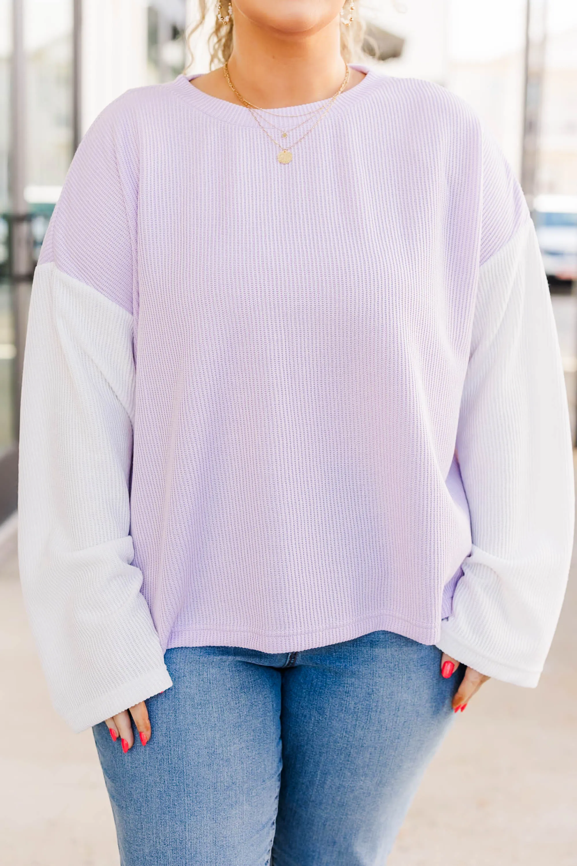 Keep Showing Up Top, Lavender-Pink