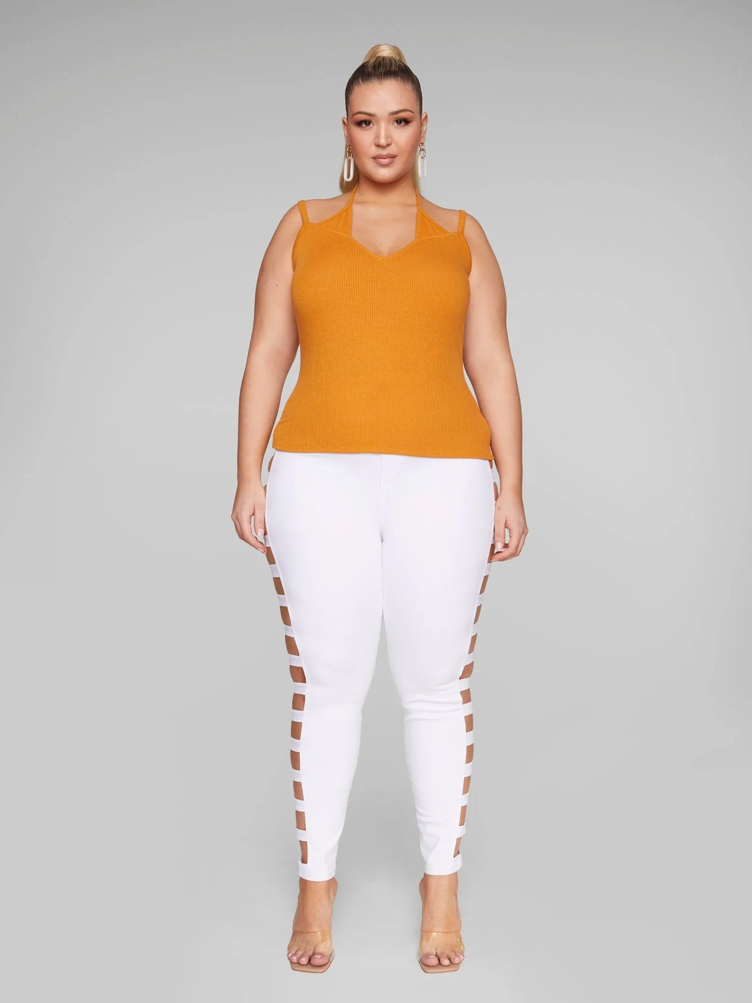Kienna Ribbed Knit Double Strap Top