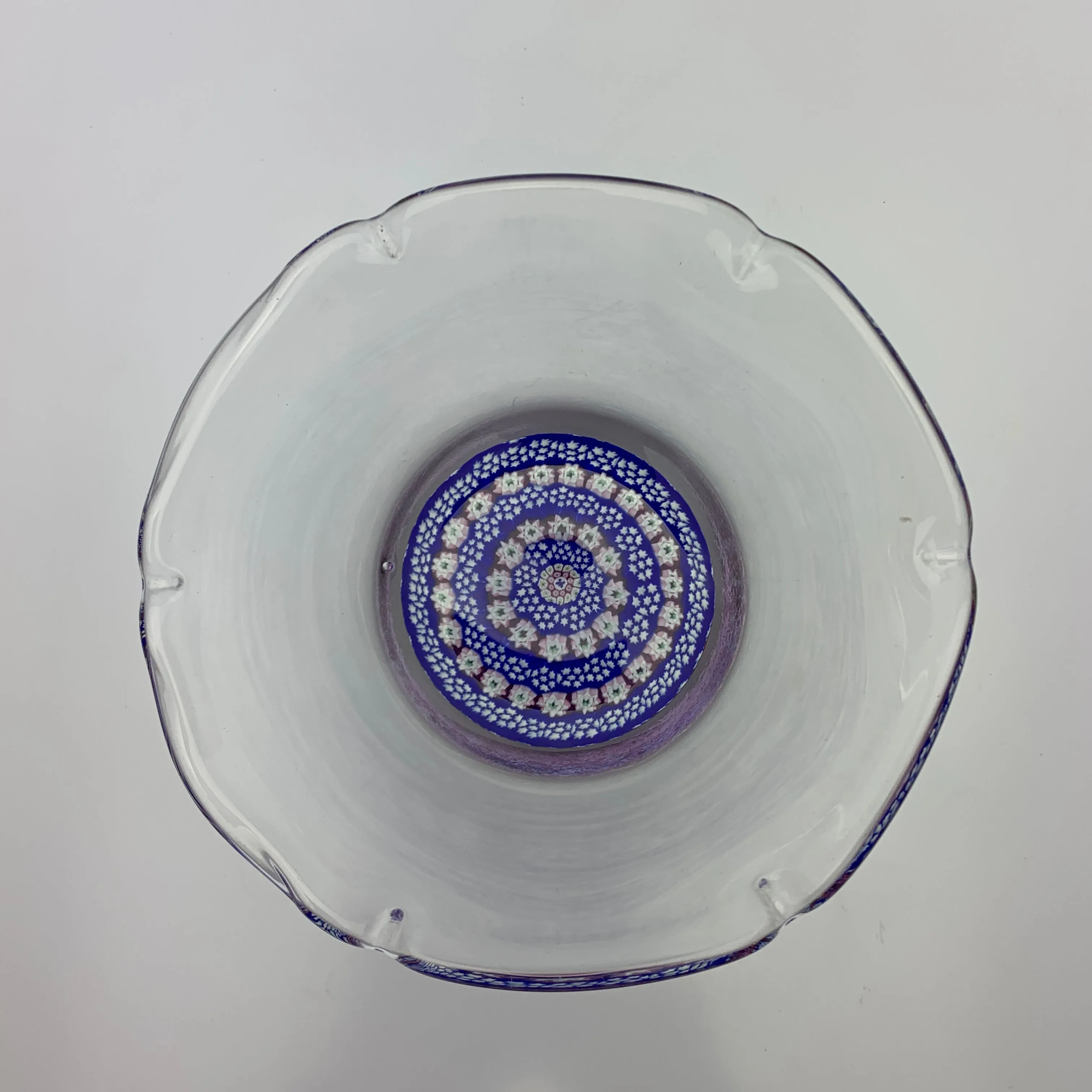 Large Millefiori Caithness Whitefriars Ruffled Rim Bowl