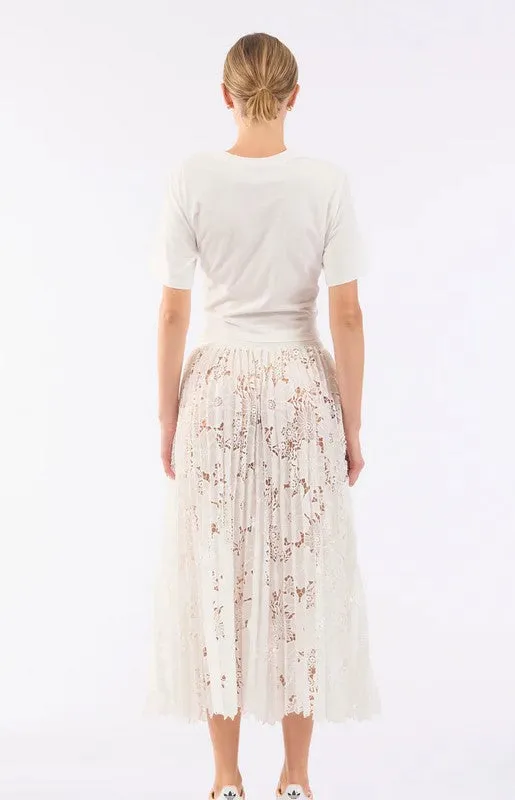 Le Superbe Sunflowers Skirt - White