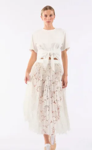 Le Superbe Sunflowers Skirt - White