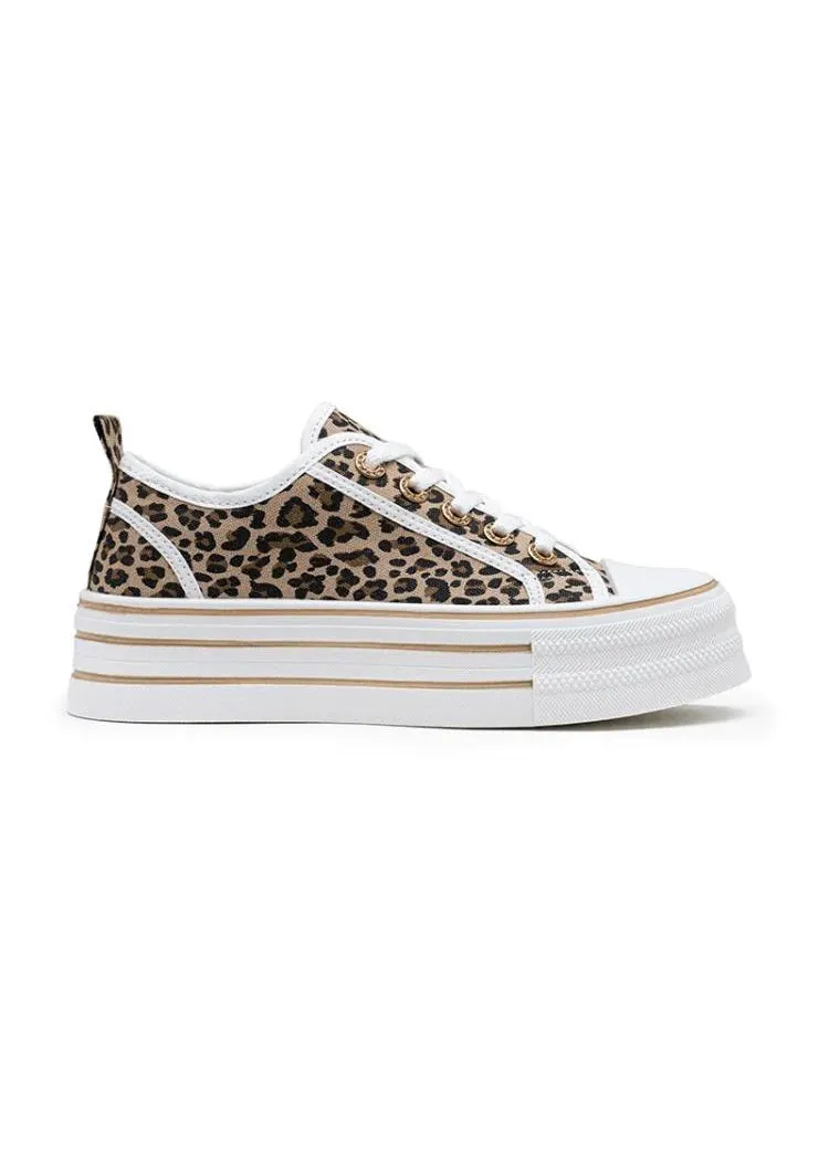 Leopard Platform Chunky Trainer