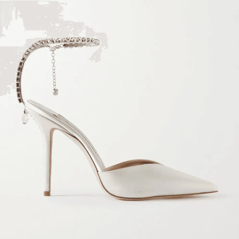 Lioness Crystal Chain Satin Heels