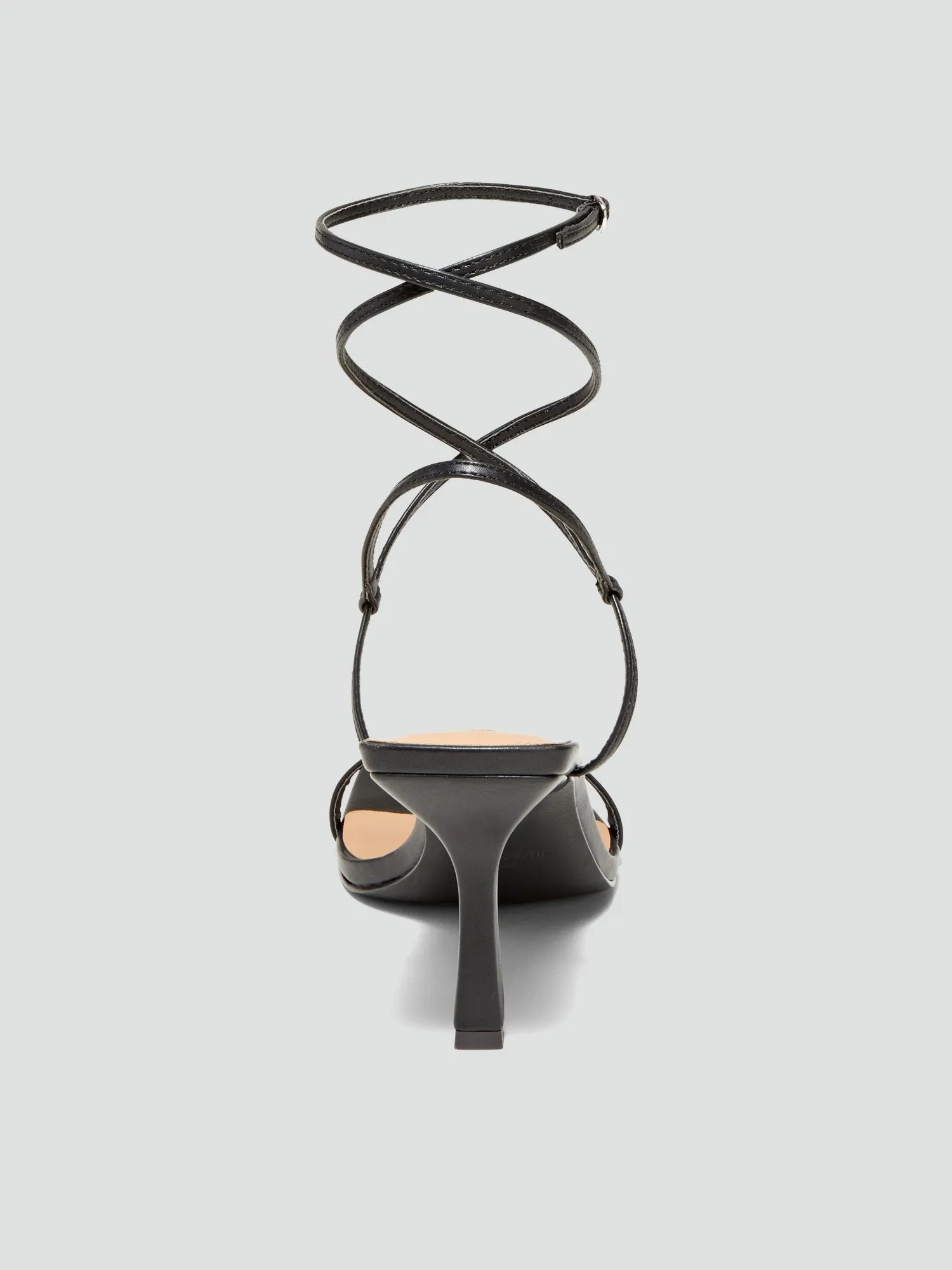 Lulu Strappy Open Toe Heels in Black