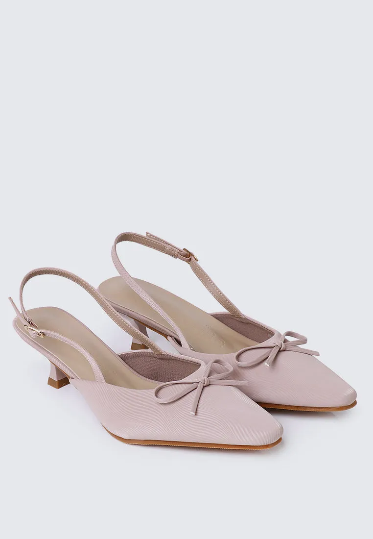 Lynn Comfy Heels In Almond