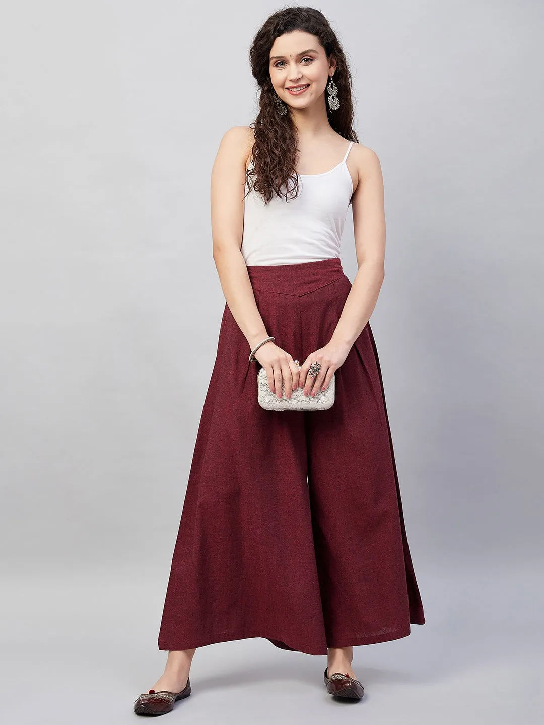 Maroon  Handloom Palazzo