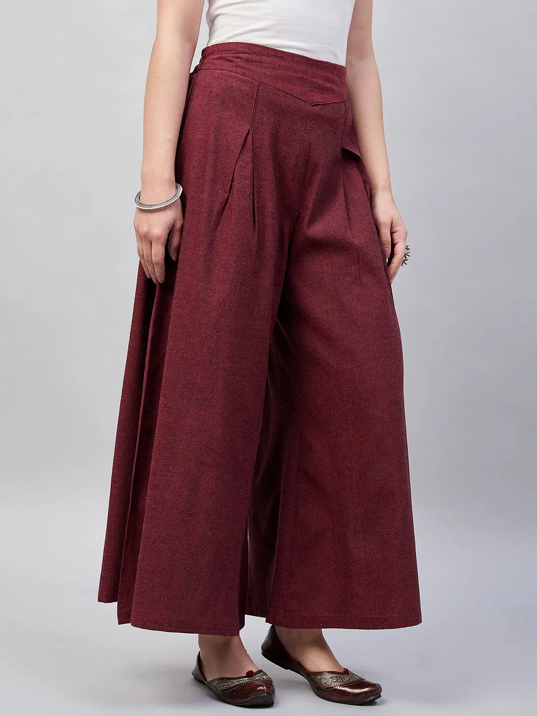 Maroon  Handloom Palazzo