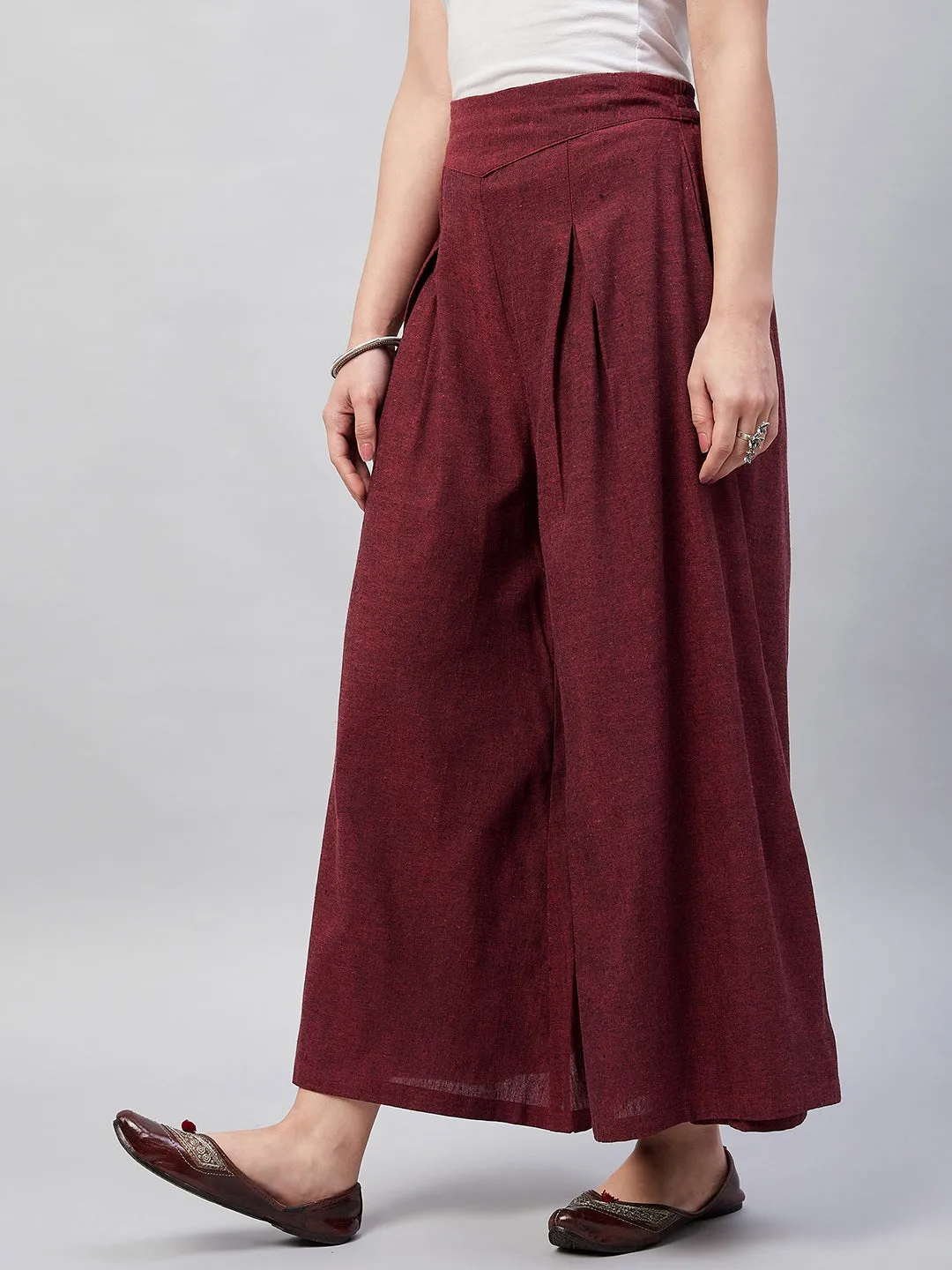 Maroon  Handloom Palazzo