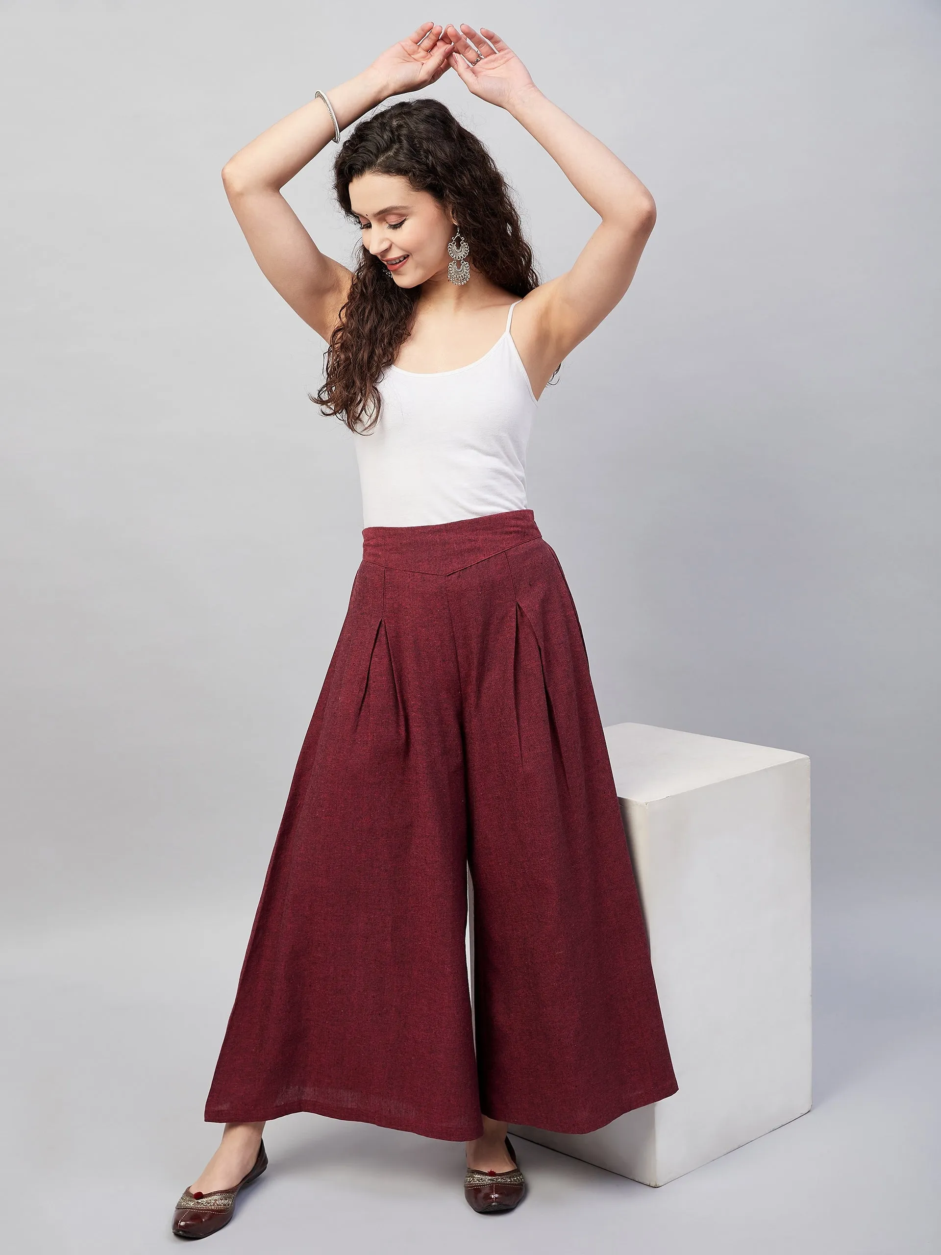 Maroon  Handloom Palazzo