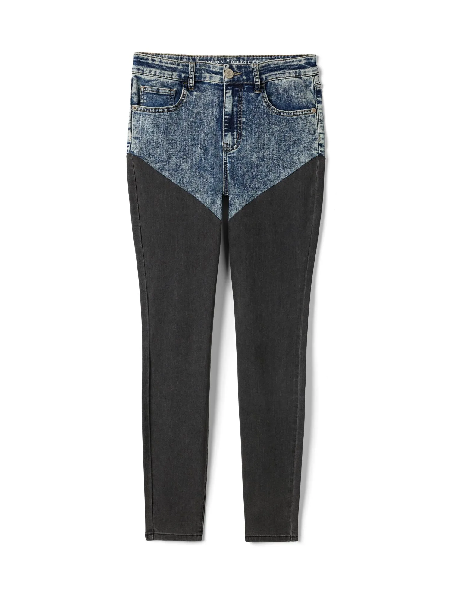 Mid Rise Colorblock Skinny Jeans