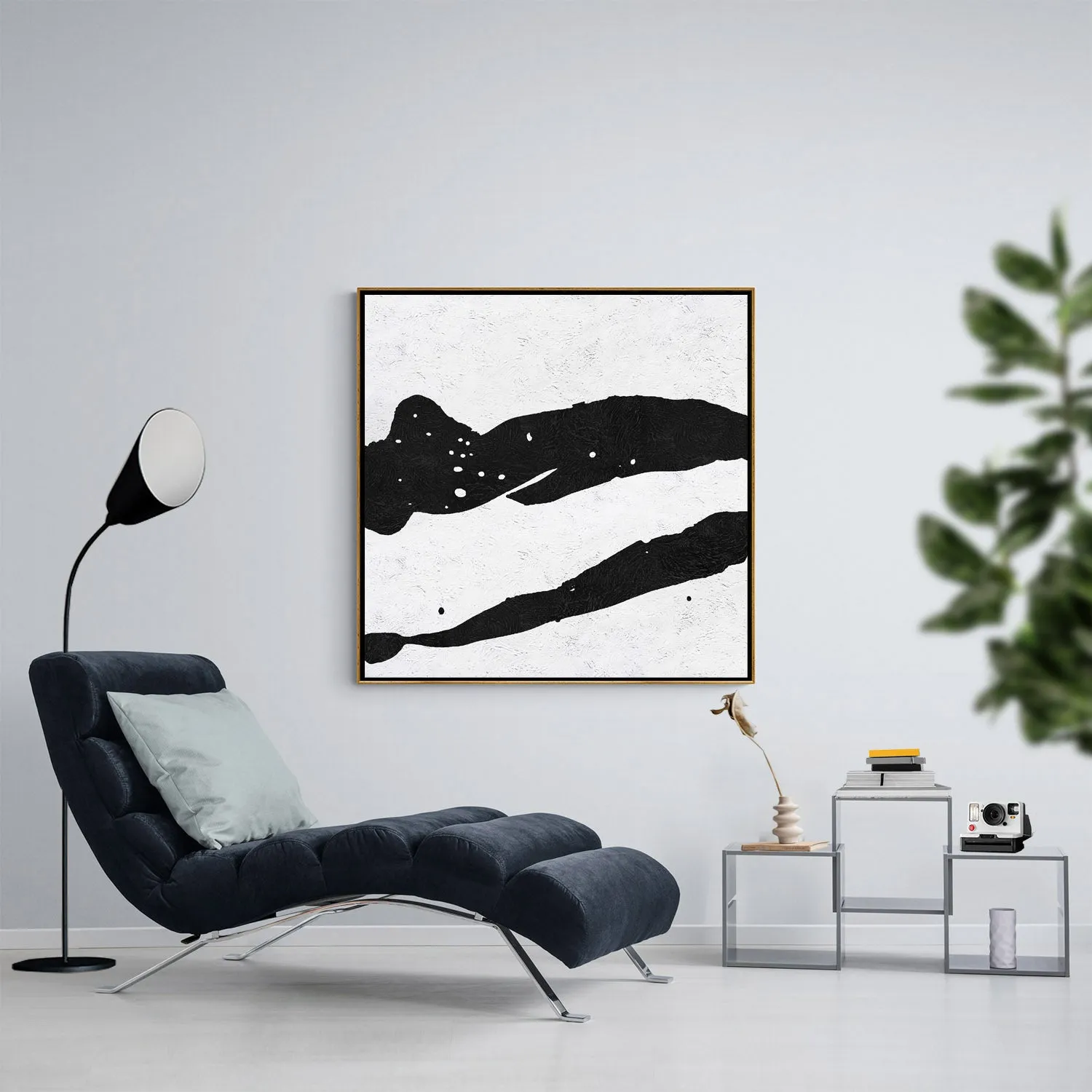 Minimal Black and White Painting MN88A