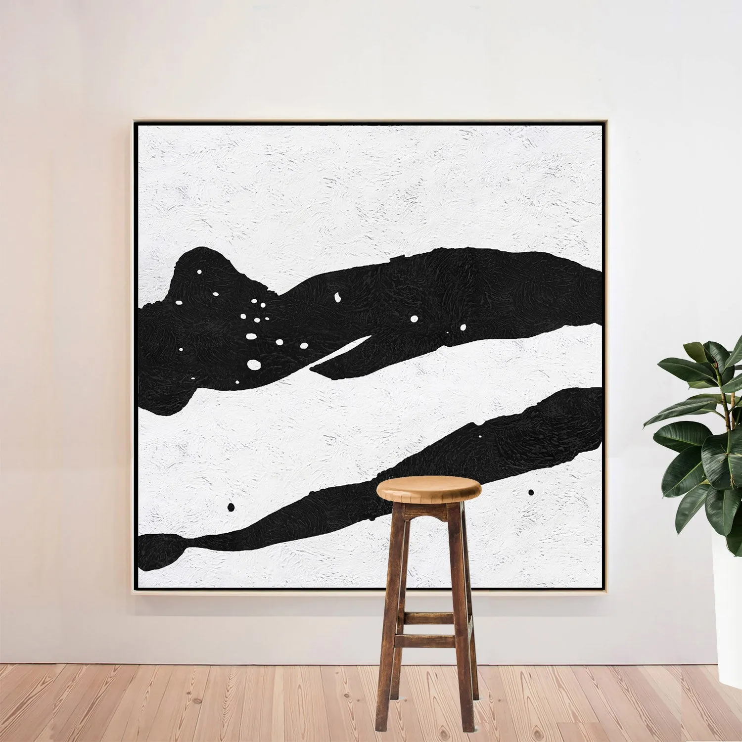 Minimal Black and White Painting MN88A