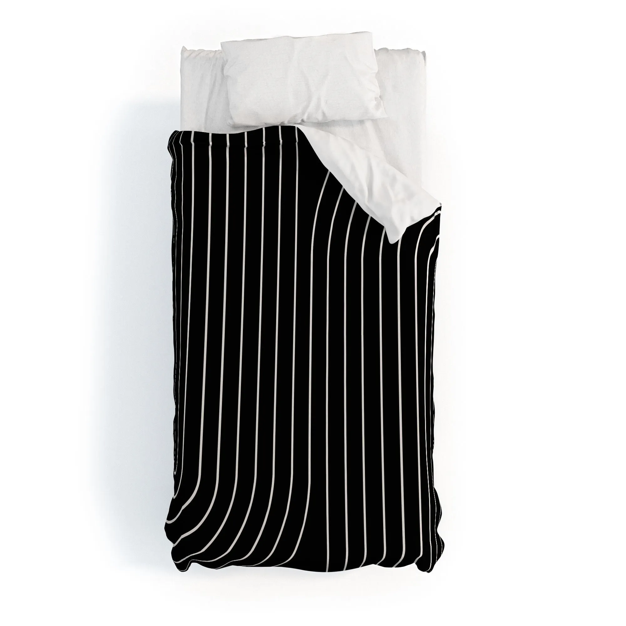 MINIMAL LINE CURVATURE BLACK DUVET / COMFORTER
