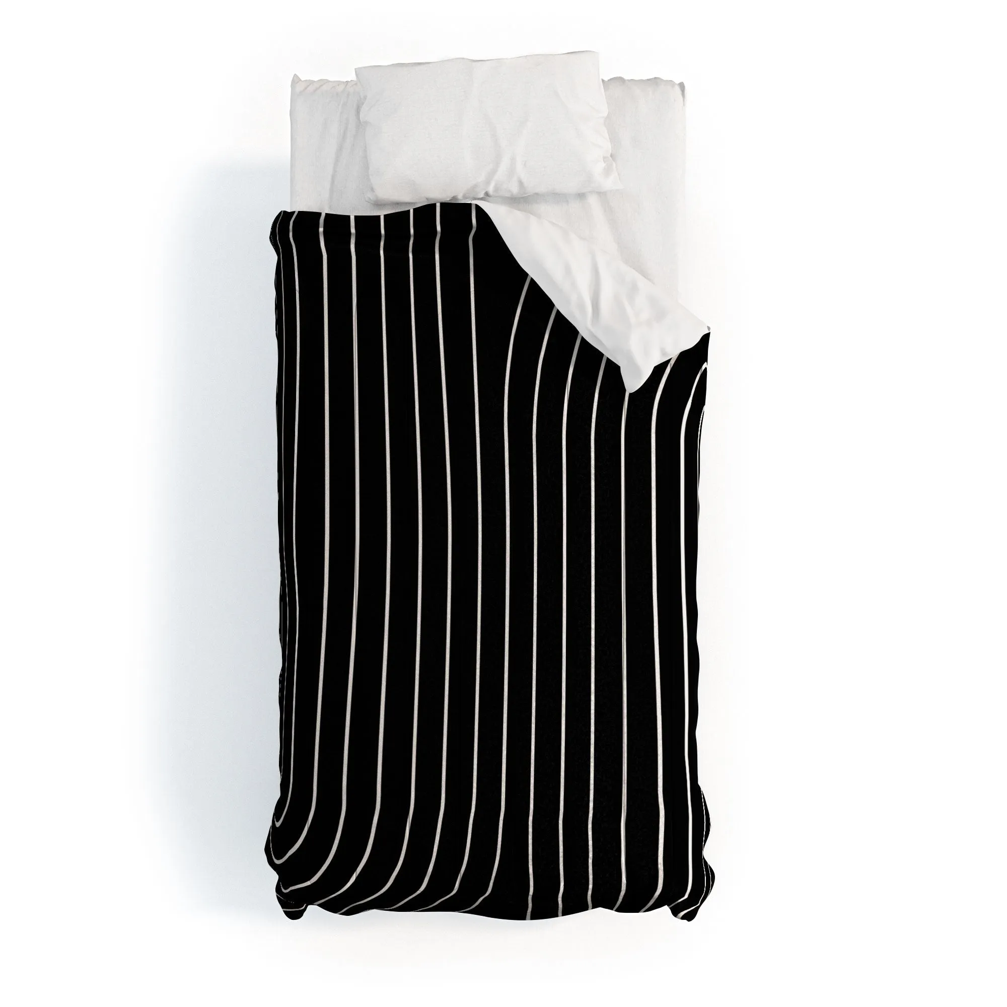 MINIMAL LINE CURVATURE BLACK DUVET / COMFORTER