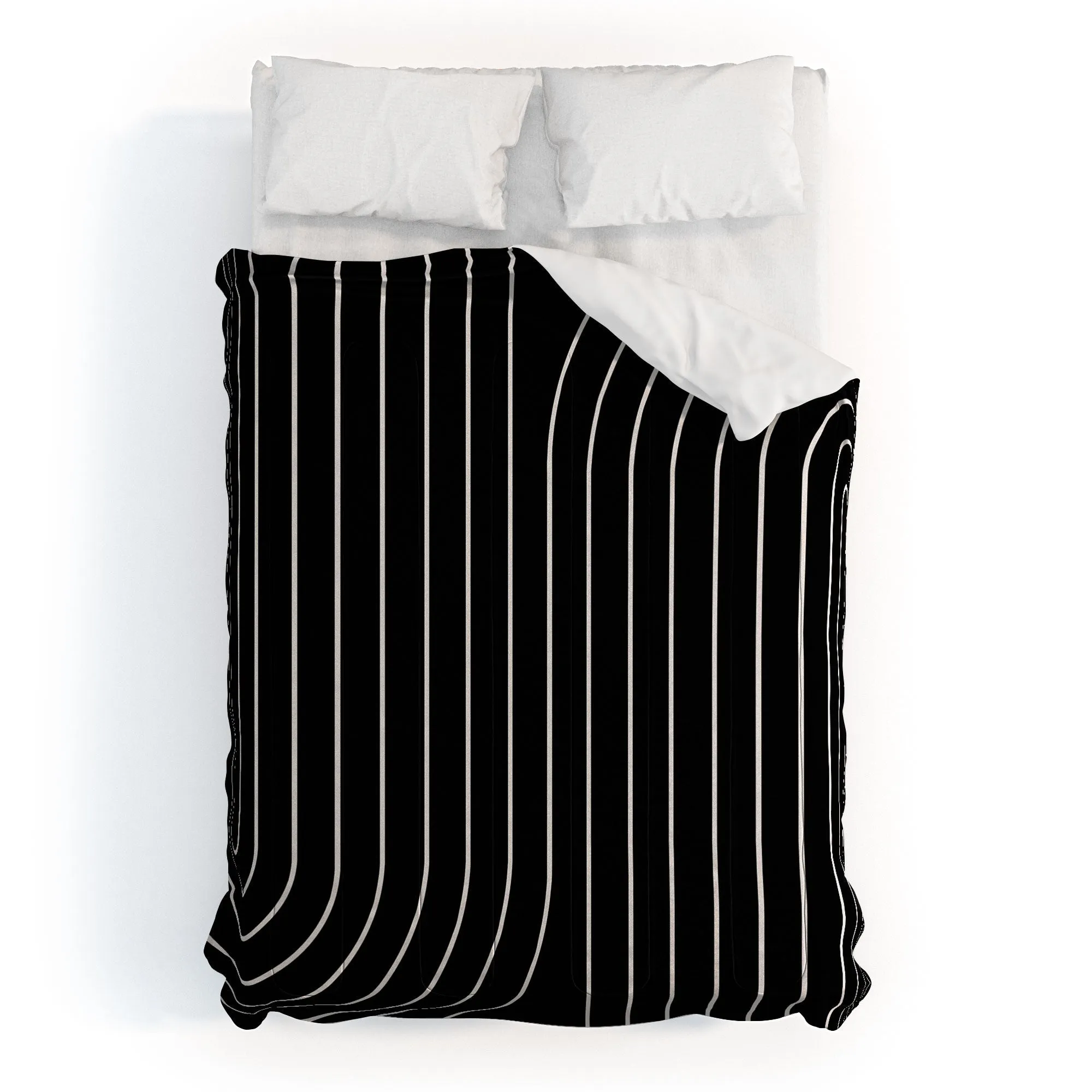 MINIMAL LINE CURVATURE BLACK DUVET / COMFORTER